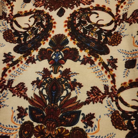 Floral Pattern Button Sleeve Tunic Top S-M - Picture 2 of 6